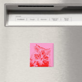 Magnet Rosa und Rote Katze (In Situ (Geschirrspüler))