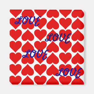 Magnet - rote Herzen - LIEBE-LIEBE-LIEBE