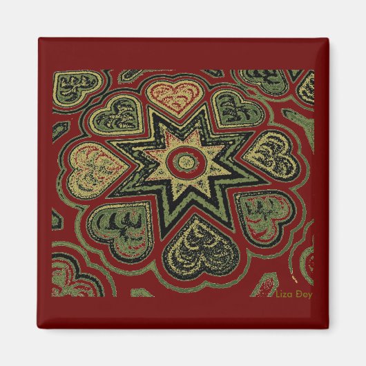 Magnet "Rustikale Herzen" (Vorne)