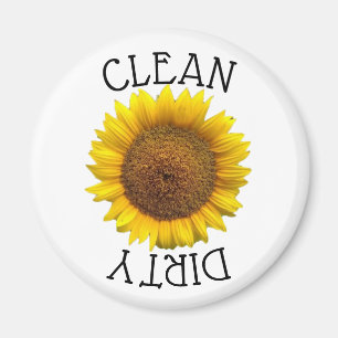Magnet "sauber" mit Sonnenblumen
