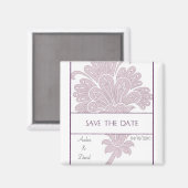 Magnet ~ Save the Date: Lila Paisley (Vorderseite/Rückseite)