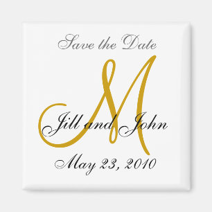 Magnet "Save the Date" Vorname, Initialen Gold