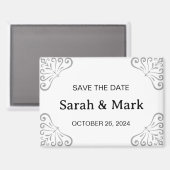 Magnet Save the Dates - Modern White Design (Vorderseite/Rückseite)