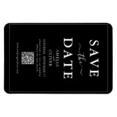 Magnet Schwarz QR Code Moderne Hochzeit Termin mer (Horizontal)