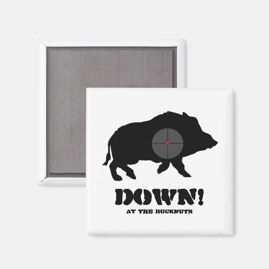 Magnet - Schwarzer Hog Down! (Vorderseite/Rückseite)