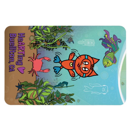 Magnet - Scuba Cat - Buellton.Art (Horizontal)