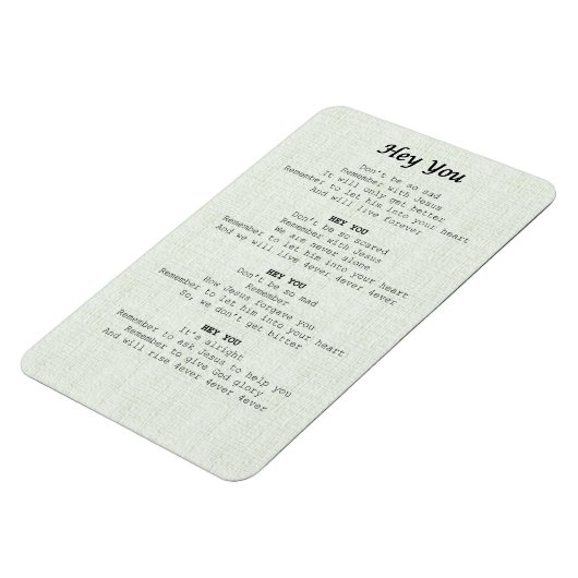 magnet sheet-Hey you - (Linke Seite)