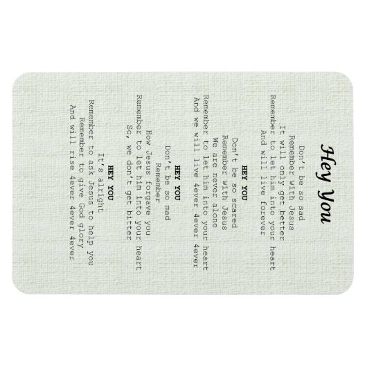 magnet sheet-Hey you - (Horizontal)