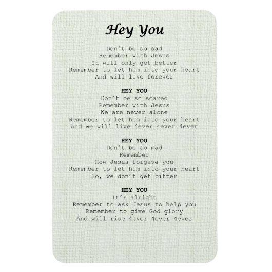 magnet sheet-Hey you - (Vertikal)