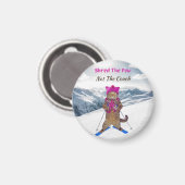 Magnet, Shred the Pow Ski Cat Magnet (Vorderseite/Rückseite)