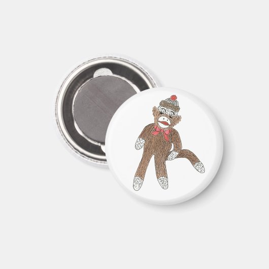 Magnet Sock Monkey (Vorderseite/Rückseite)