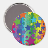Magnet - Streifen und Sterne regenbogenfarben (Vorderseite/Rückseite)