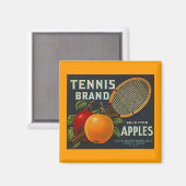 MAGNET ~ TENNIS BRAND APPLES VINTAG OBST ETIKETT (Vorderseite/Rückseite)