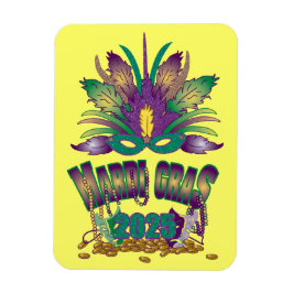 Magnet Tri-Feather Mardi Gras 2025