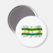 Magnet Turkmenische Flagge (Vorderseite/Rückseite)