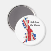 Magnet UK Flag Gott Rettete The Queen (Vorderseite/Rückseite)