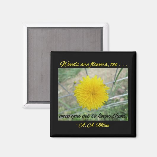 Magnet - Unkraut sind Blume (Vorderseite/Rückseite)