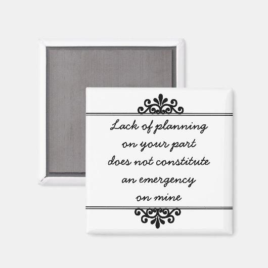 Magnet: Unzureichende Planung von Ihrer Seite ... Magnet (Vorderseite/Rückseite)