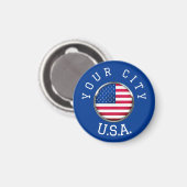 Magnet - USA Personalisiert - Name der Stadt hinzu (Vorderseite/Rückseite)