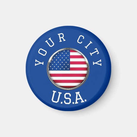 Magnet - USA Personalisiert - Name der Stadt hinzu (Vorne)
