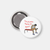 Magnet Va plutôt faire du sport homme (Vorderseite/Rückseite)