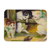 Magnet Vintag Antike Niedliche Kätzchen Katzen Lan (Horizontal)