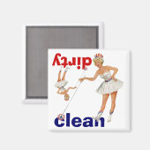 Magnet Vintag Gal Points Saubere Geschirrspülmasch (Vorderseite/Rückseite)