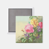 Magnet Vintage Blumen (Vorderseite/Rückseite)