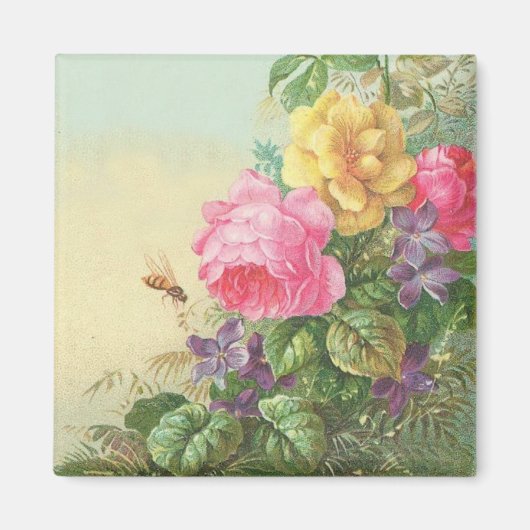 Magnet Vintage Blumen (Vorne)