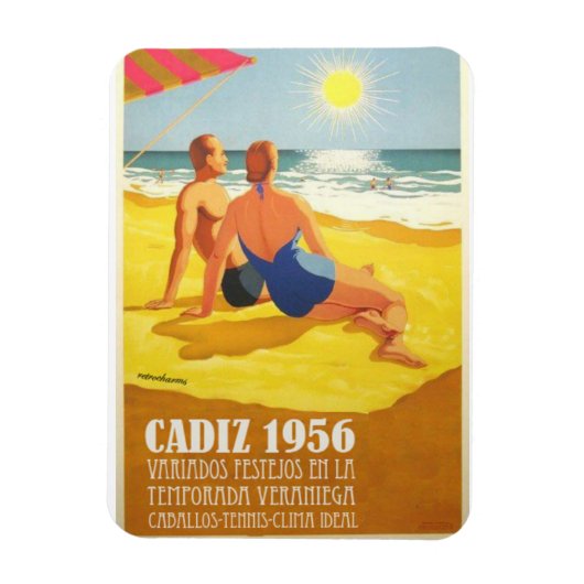 Magnet Vintage Cadiz bin ich Tourismus von Cadiz (Vertikal)