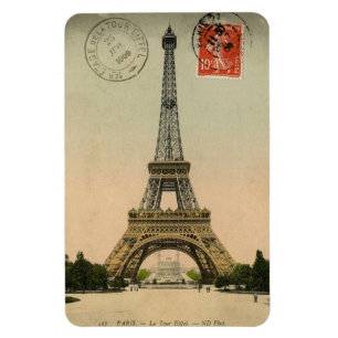 Magnet - Vintage französische Postkarte 'Eiffel