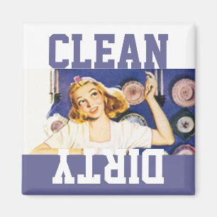 Magnet Vintage Retro Glückliche Hausfrau Geschirrs