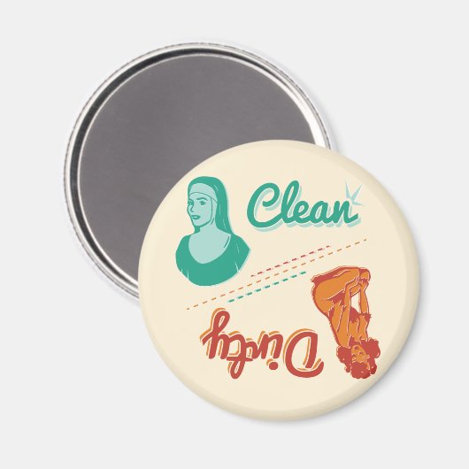 Magnet ~ Vintage Retro saubere Spülmaschine (Vorderseite/Rückseite)