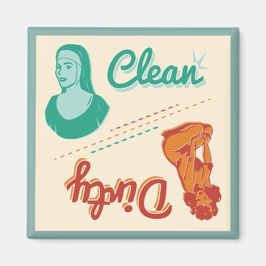 Magnet ~ Vintage Retro-Sauberkeit/Geschirrspülmasc (Vorne)