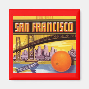 MAGNET VINTAGE SAN FRANCISCO WERBEETIKETT CA