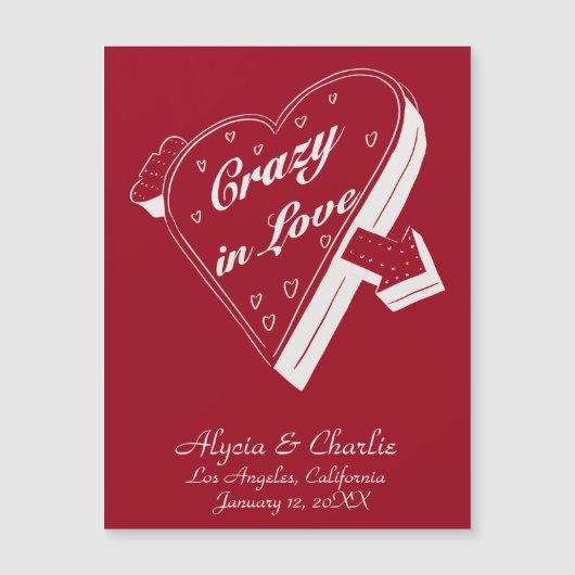 Magnet Vintages Rotes Herz (Vorderseite)