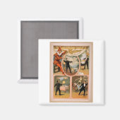 Magnet-Vintages Theater Magician Werbung Magnet (Vorderseite/Rückseite)