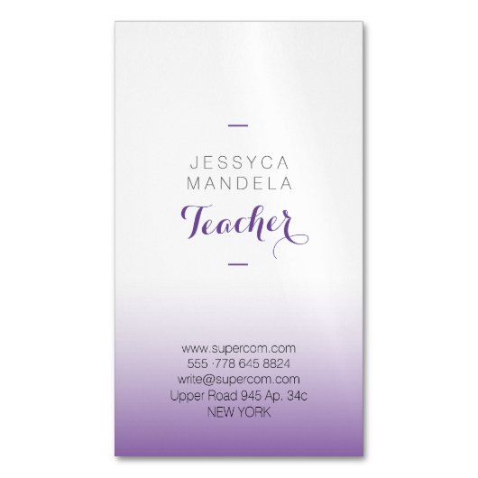 Magnet-Visitenkarten-Lehrer Magnetische Visitenkarte (Vorderseite Vertikal)