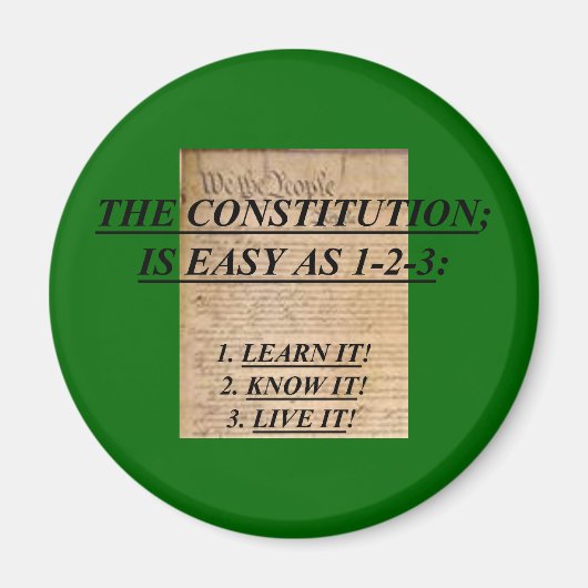 Magnet w/ Die Verfassung ist einfach wie 1-2-3: (Vorne)