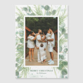 Magnet Wasserfarbe Eukalyptus & Pine Weihnachtskar (Vorderseite)