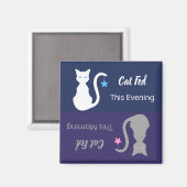 Magnet "Weiße/graue Katze" Gefüttert Erinnerung (Vorderseite/Rückseite)