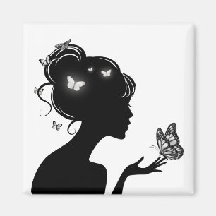 Magnet Weiße Schmetterlinge