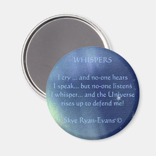 Magnet "WHISPERS Gedicht" (Vorderseite/Rückseite)