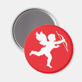 Magnet White Cupid auf Red (Vorderseite/Rückseite)