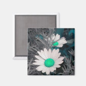 Magnet "White Daisy" (w Green) (Vorderseite/Rückseite)