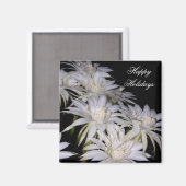 Magnet-White Weihnachtskaktus Happy Holidays Magnet (Vorderseite/Rückseite)