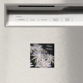Magnet-White Weihnachtskaktus Happy Holidays Magnet (In Situ (Geschirrspüler))