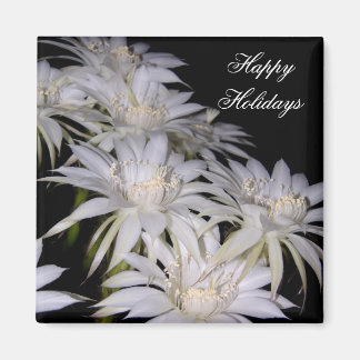 Magnet-White Weihnachtskaktus Happy Holidays Magnet