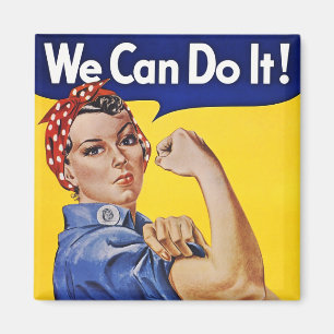 Magnet: Wir können es tun - Vintage Poster Bild Magnet