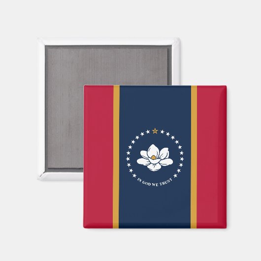Magnet with Flag of Mississippi (Vorderseite/Rückseite)